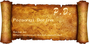 Pozsonyi Dorina névjegykártya